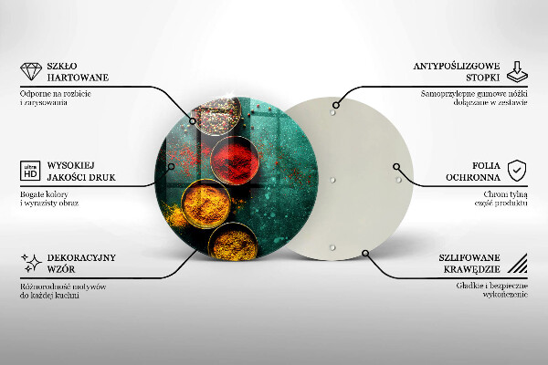 Üveg vágódeszka Keleti fűszerek