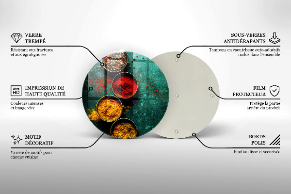 Üveg vágódeszka Keleti fűszerek