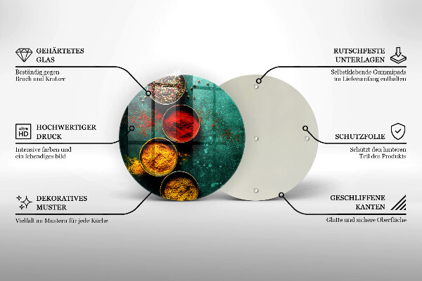 Üveg vágódeszka Keleti fűszerek