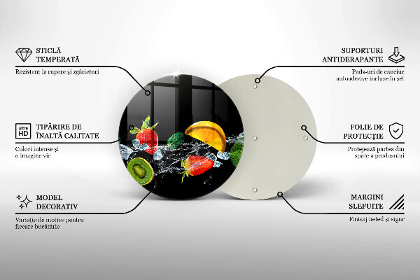 Üveg vágódeszka Gyümölcsök vízben