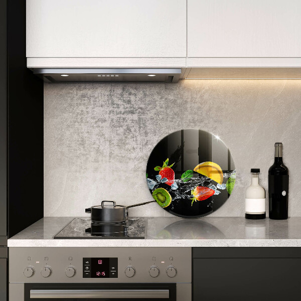 Üveg vágódeszka Gyümölcsök vízben