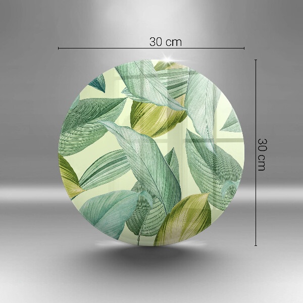 Üveg vágódeszka Zöld trópusi levelek