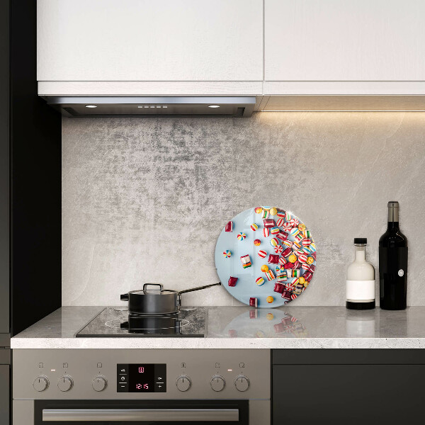 Üveg vágódeszka Színes cukorkák