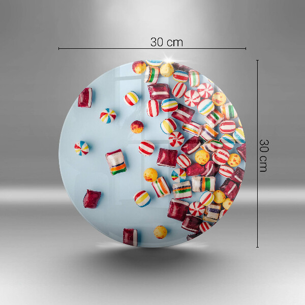 Üveg vágódeszka Színes cukorkák