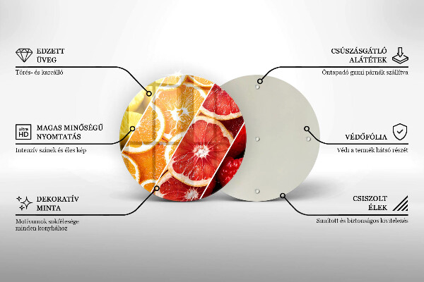 Üveg vágódeszka Színes gyümölcsök