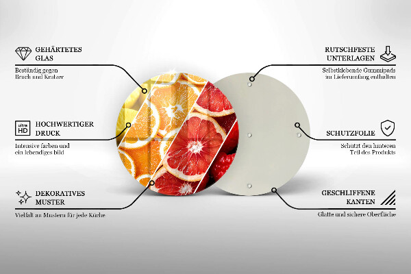 Üveg vágódeszka Színes gyümölcsök