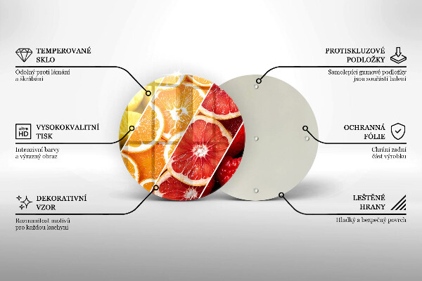 Üveg vágódeszka Színes gyümölcsök