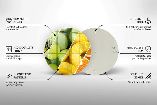 Üveg vágódeszka Színes gyümölcsök