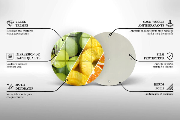 Üveg vágódeszka Színes gyümölcsök
