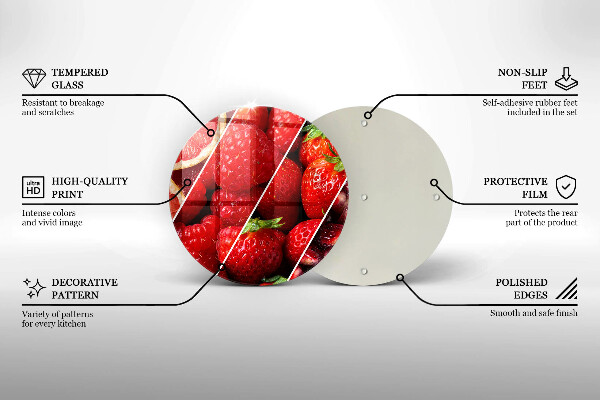 Üveg vágódeszka Színes gyümölcsök