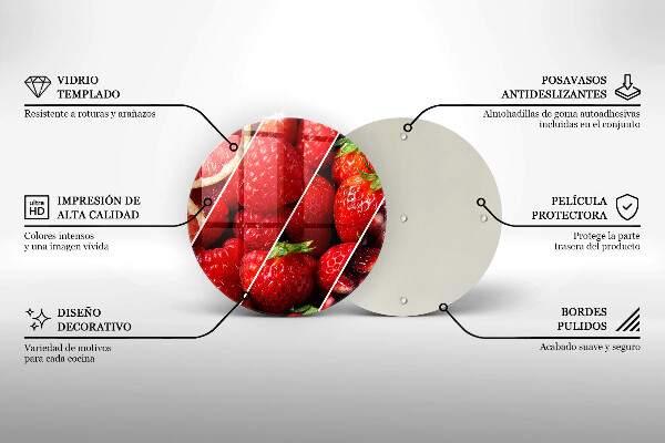 Üveg vágódeszka Színes gyümölcsök