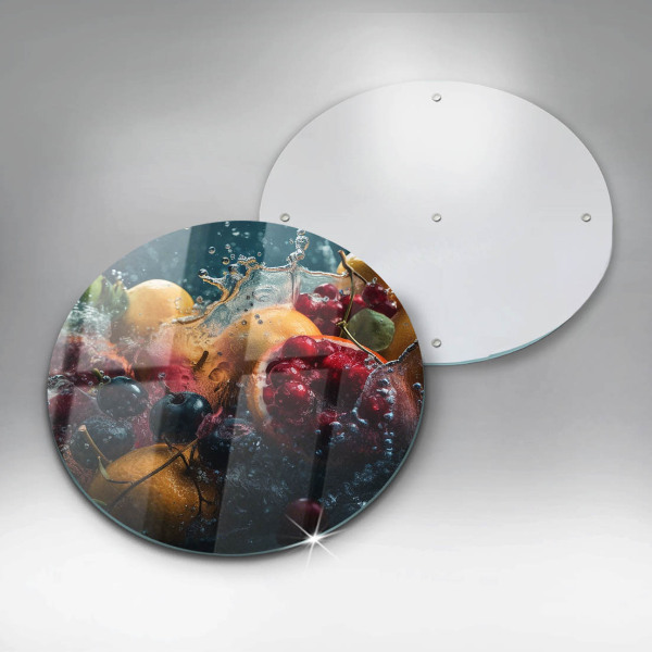 Üveg vágódeszka Gyümölcsök vízben