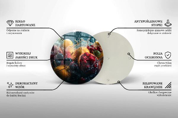 Üveg vágódeszka Gyümölcsök vízben