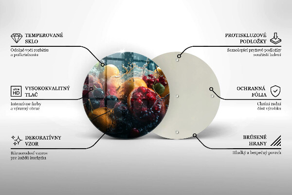 Üveg vágódeszka Gyümölcsök vízben