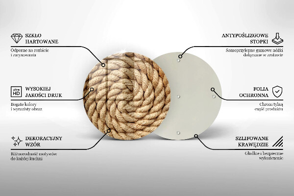 Üveg vágódeszka Vastag kötél