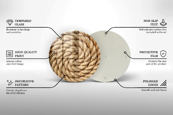 Üveg vágódeszka Vastag kötél