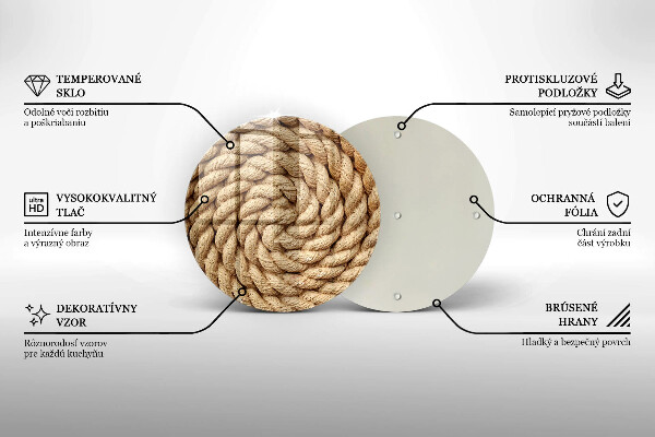 Üveg vágódeszka Vastag kötél