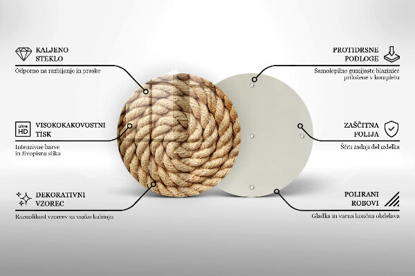 Üveg vágódeszka Vastag kötél