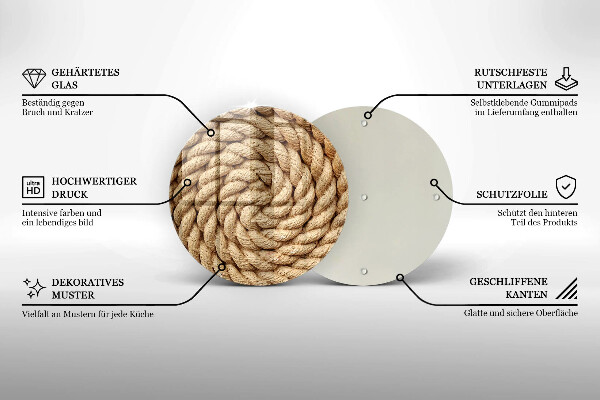 Üveg vágódeszka Vastag kötél