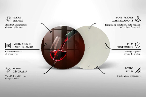 Üveg vágódeszka Egy pohár bor