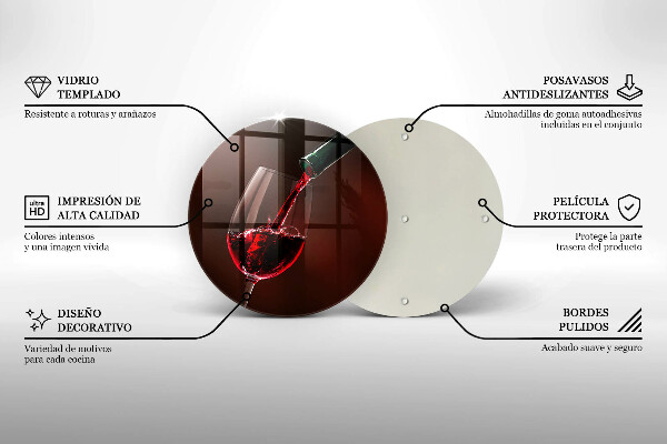 Üveg vágódeszka Egy pohár bor