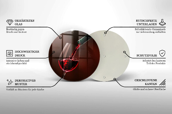 Üveg vágódeszka Egy pohár bor