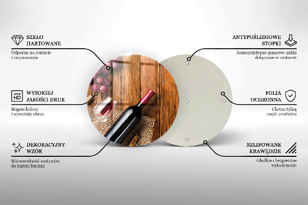 Üveg vágódeszka Egy üveg vörösbor