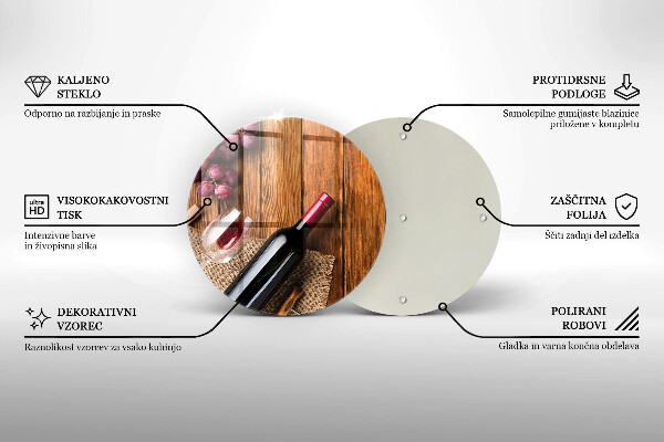 Üveg vágódeszka Egy üveg vörösbor