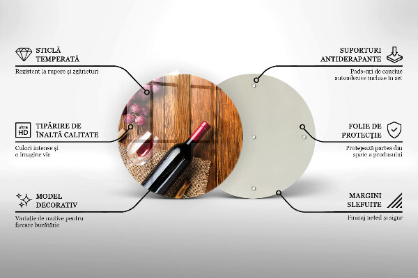 Üveg vágódeszka Egy üveg vörösbor