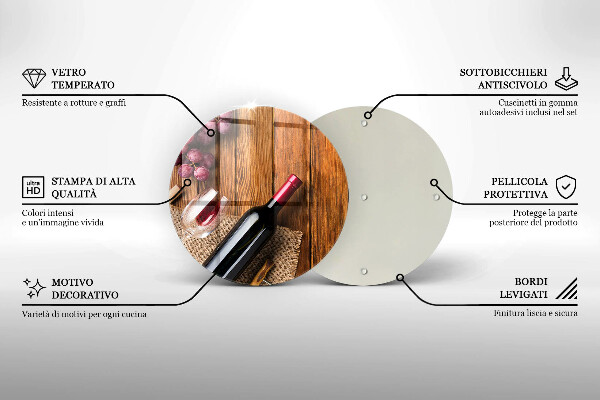 Üveg vágódeszka Egy üveg vörösbor