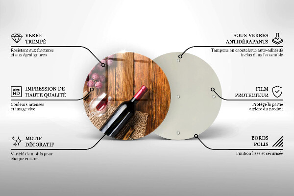 Üveg vágódeszka Egy üveg vörösbor