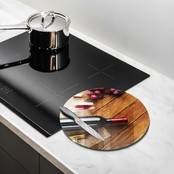 Üveg vágódeszka Egy üveg vörösbor