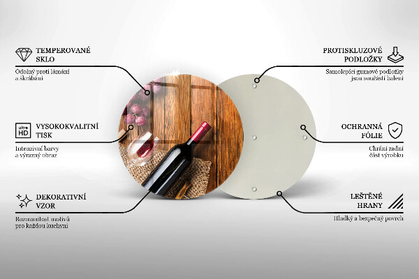 Üveg vágódeszka Egy üveg vörösbor