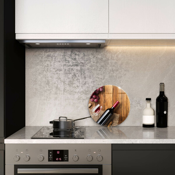 Üveg vágódeszka Egy üveg vörösbor