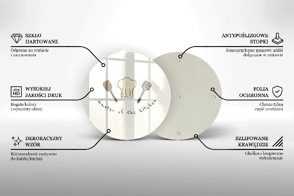 Üveg vágódeszka A konyha mestere