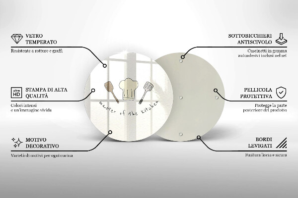 Üveg vágódeszka A konyha mestere
