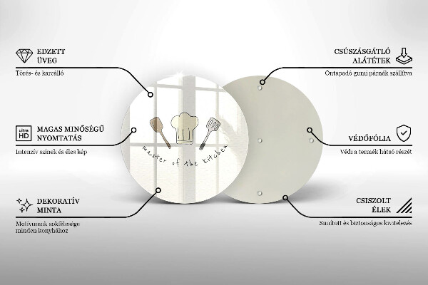 Üveg vágódeszka A konyha mestere