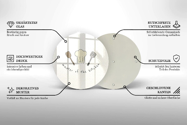 Üveg vágódeszka A konyha mestere