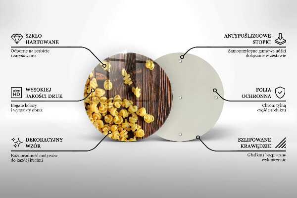 Üveg vágódeszka Tészta az asztalon