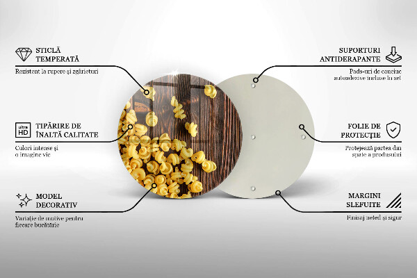 Üveg vágódeszka Tészta az asztalon