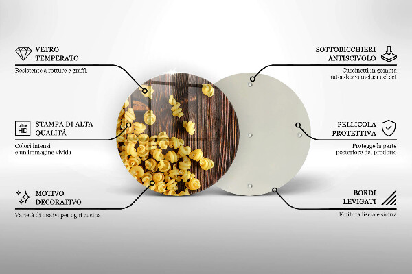 Üveg vágódeszka Tészta az asztalon