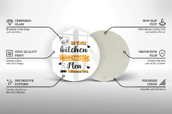 Üveg vágódeszka Ebben a konyhában rendetlenséget és emlékeket csináltunk