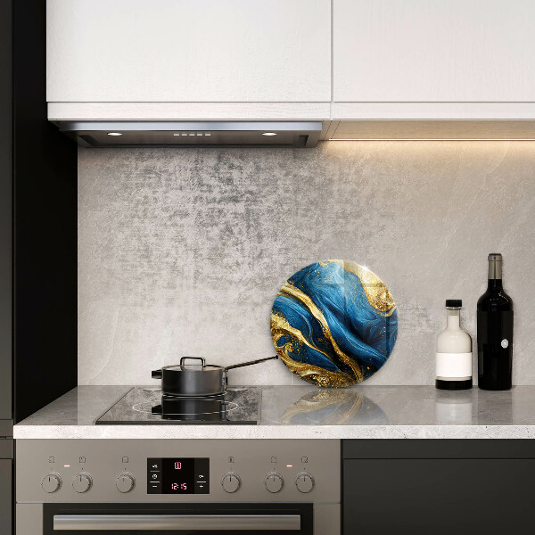 Üveg vágódeszka Kék és arany márvány