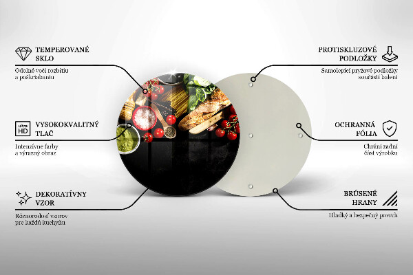 Üveg vágódeszka Olasz alapanyagok és fűszerek