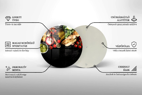 Üveg vágódeszka Olasz alapanyagok és fűszerek