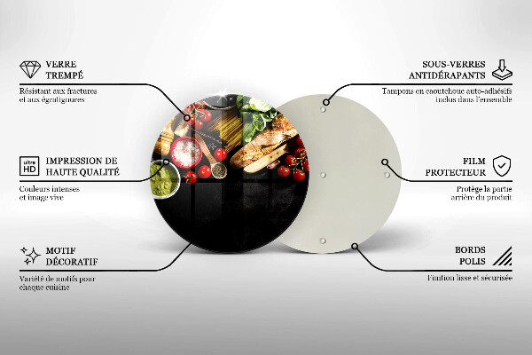 Üveg vágódeszka Olasz alapanyagok és fűszerek