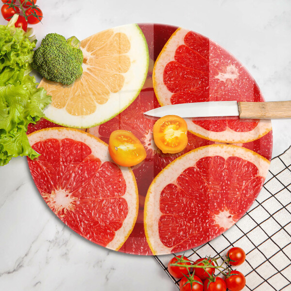 Üveg vágódeszka Grapefruit szeletek