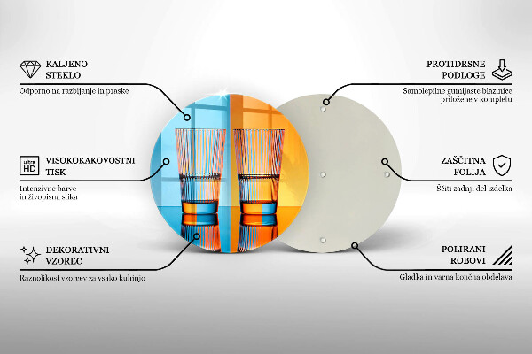 Üveg vágódeszka Két pohár vizet