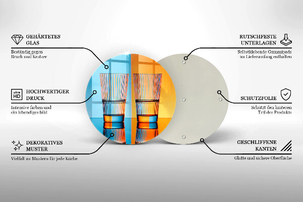 Üveg vágódeszka Két pohár vizet