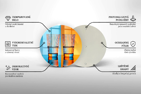 Üveg vágódeszka Két pohár vizet